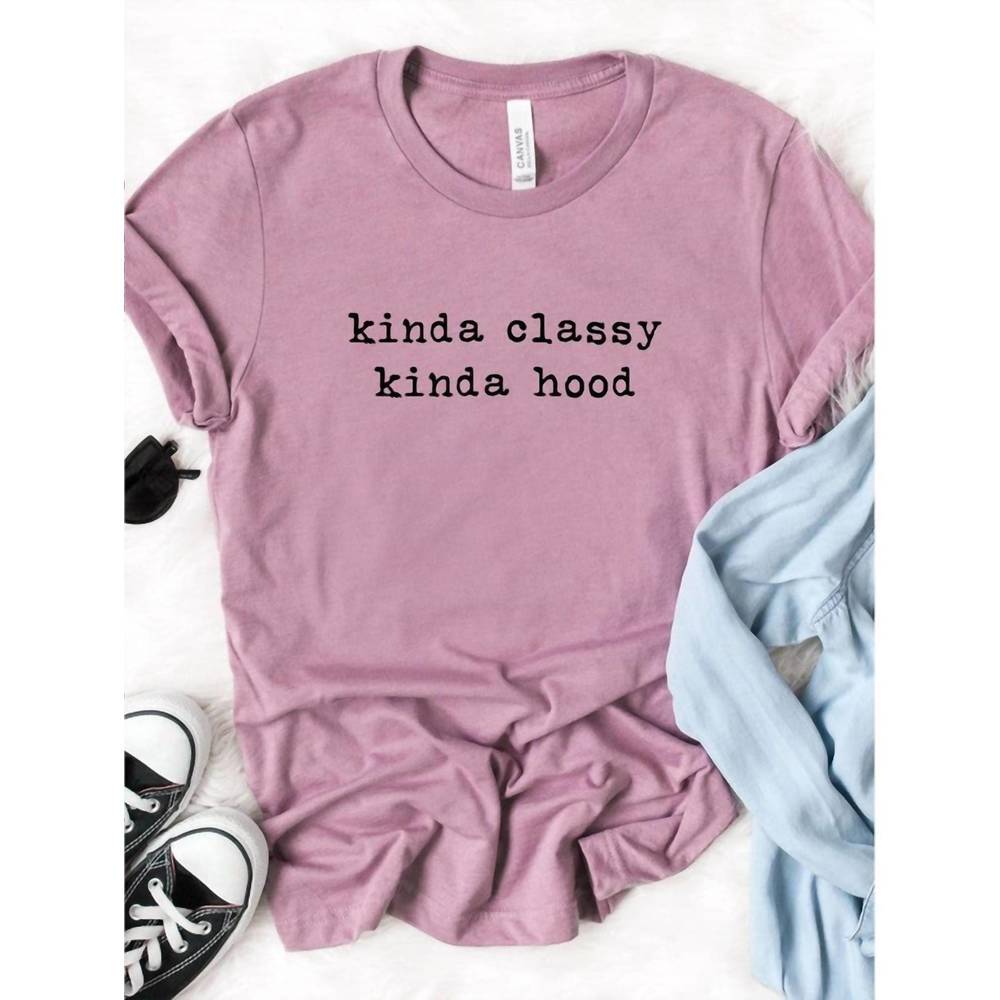 NEW OCEAN & 7TH women's kinda classy, kinda hood graphic top in purple